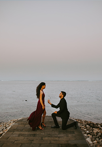 Indian Couple Mulia Resort Proposal Photoshoot in Bali Nusa Dua