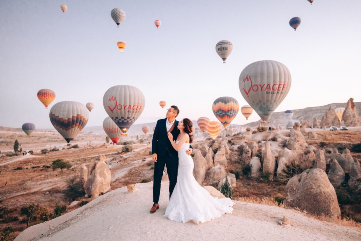 Cappadocia Pre-Wedding Photoshoot Hot Air Balloons Carpet Shop Rose Valley Fairy Chimneys by Aric on OneThreeOneFour 0