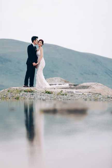 J&J: Pre-wedding at Christchurch Botanic Gardens, snowy mountain and purple lupins by Xing on OneThreeOneFour 22