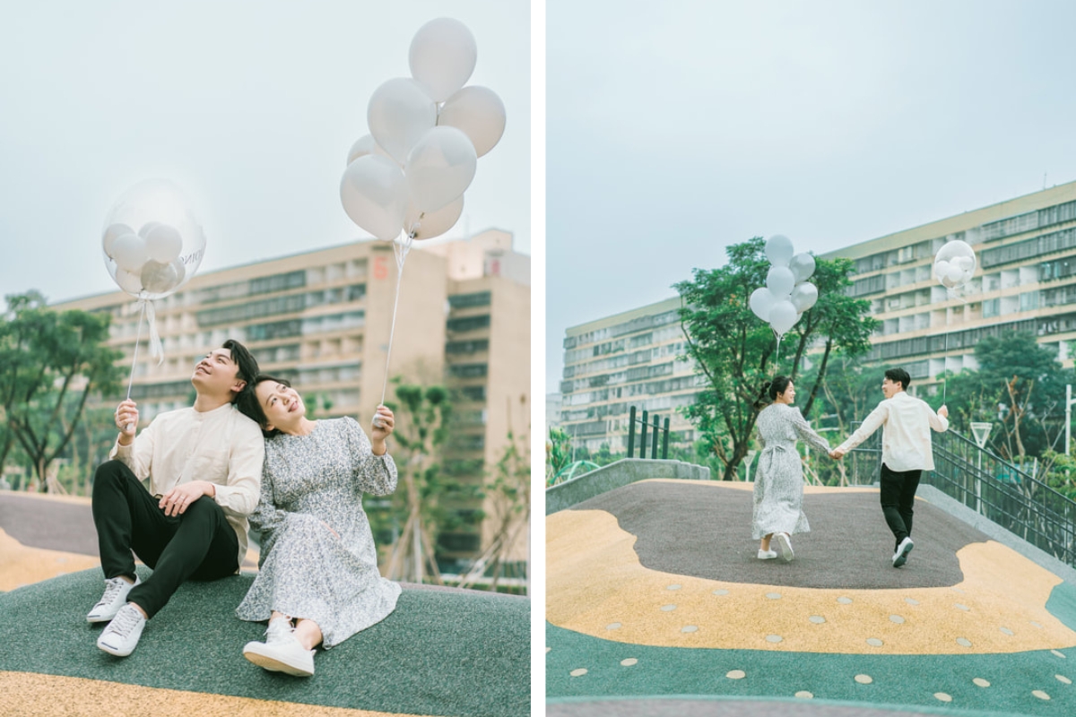 Taiwan Pre-Wedding Photoshoot Waterfront Cafe Streets Playground by  on OneThreeOneFour 31