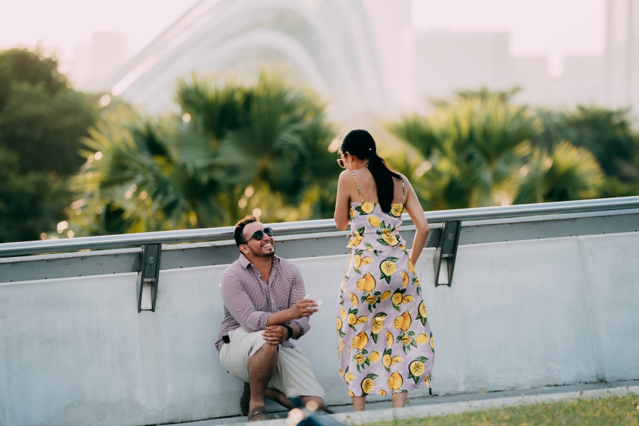 Singapore Surprise Wedding Proposal Photoshoot At Marina Barrage With Singapore Flyer by Michael on OneThreeOneFour 1