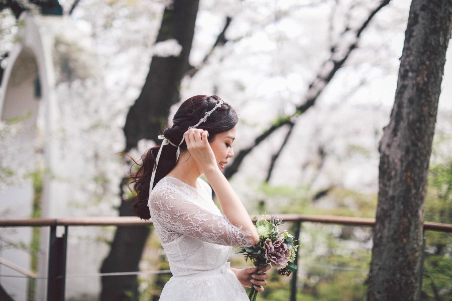 M: Korea Cherry Blossom Pre-Wedding Photoshoot At Seoul Forest With During Spring by Beomsoo  on OneThreeOneFour 23