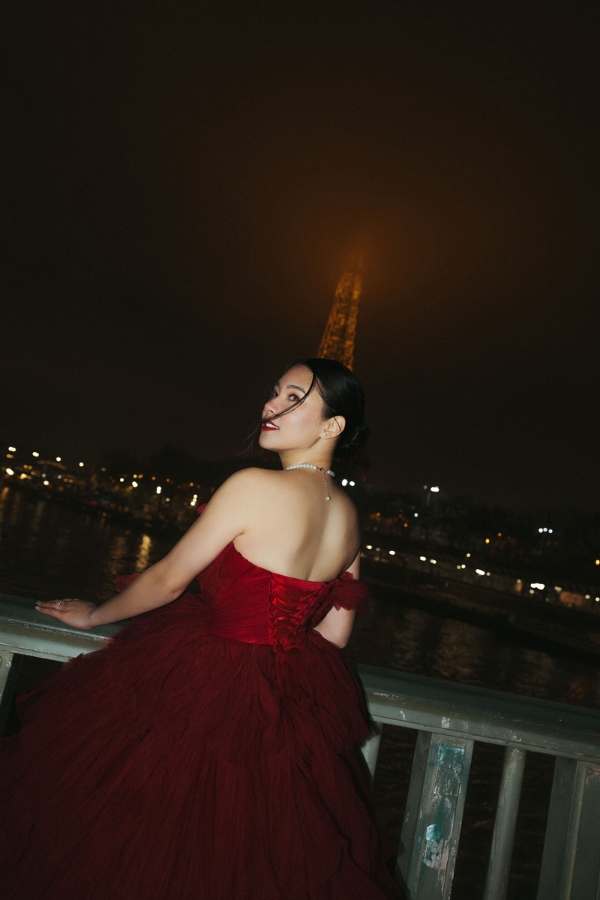 Paris Pre-Wedding Photoshoot with Eiﬀel Tower Louvre Museum Parisian Cafe Vintage Car Rooftop Night  by OneThreeOneFour on OneThreeOneFour 59