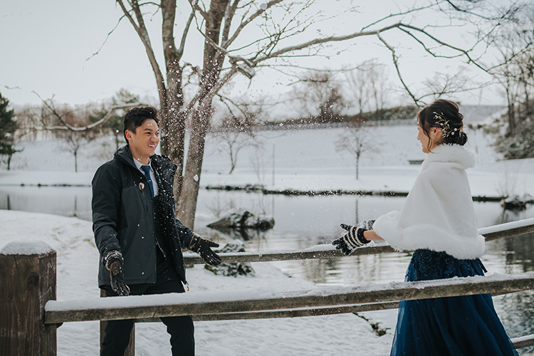 Winter pre-wedding photoshoot in Hokkaido