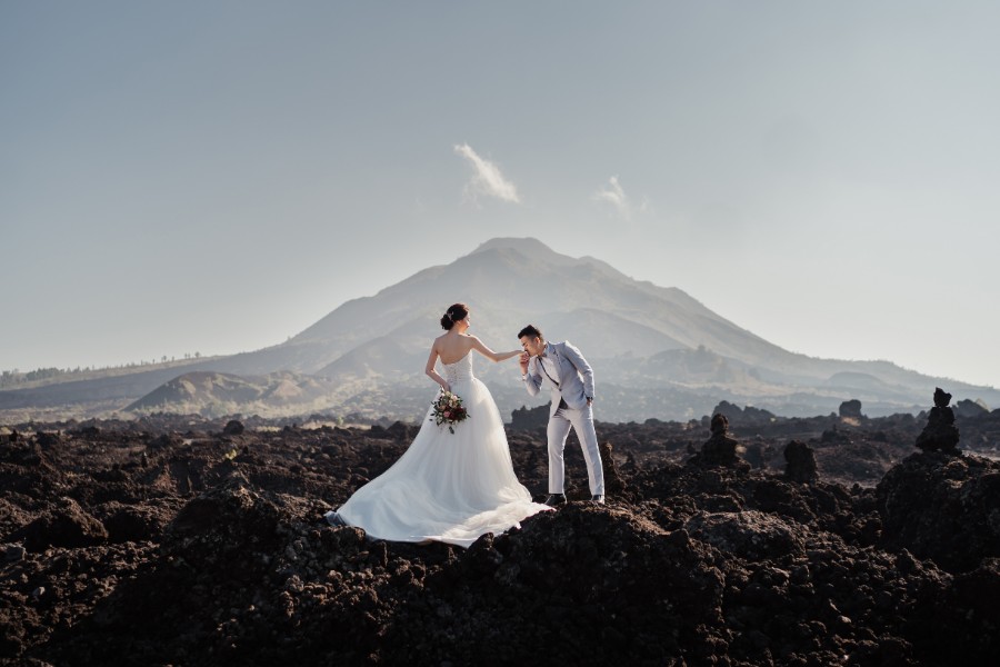 B&R: Pre-wedding photoshoot at Mount Batur Pinggan, Kintamani Lava Field, flower field and Mengening Beach by Hendra on OneThreeOneFour 8