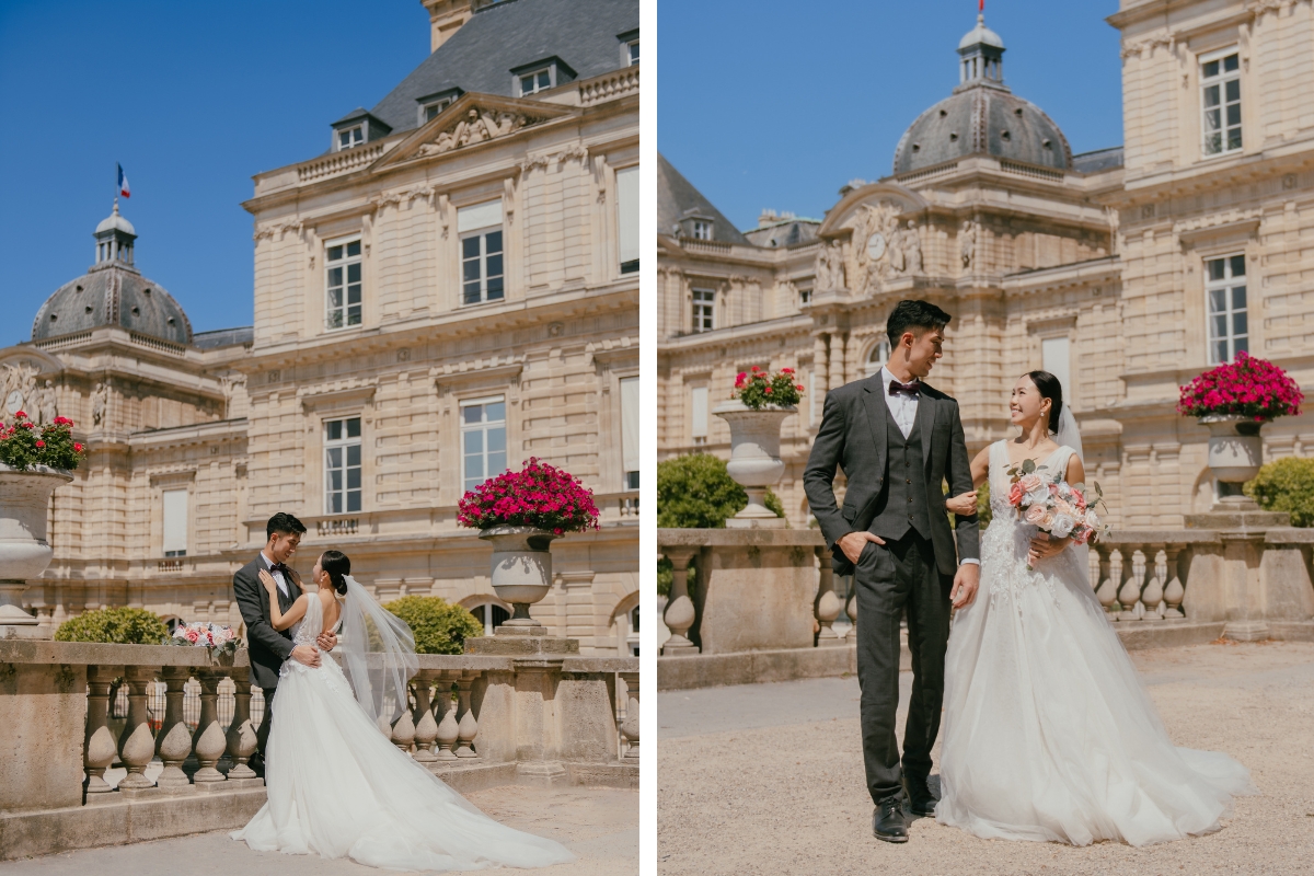 Paris Pre-wedding photoshoot Luxembourg Garden Palais-Royal Eiffel Tower Cafe Saint Honoré Wall of Love by Arnel on OneThreeOneFour 2