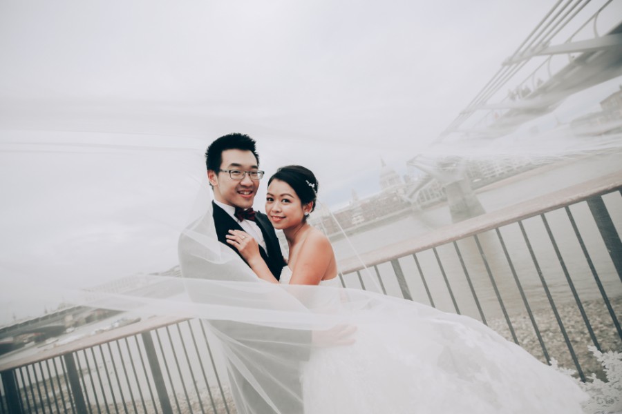 London Pre-Wedding Photoshoot At Tower Bridge, Millennium Bridge, St. Paul Cathedral & Abandoned Church  by Dom on OneThreeOneFour 6