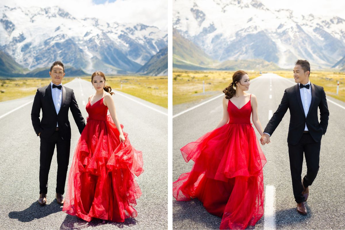 新西蘭婚纱拍攝 - 在科羅曼德峯、斯基珀斯峽谷和夏日羽扇豆的特卡波湖 by Fei on OneThreeOneFour 20