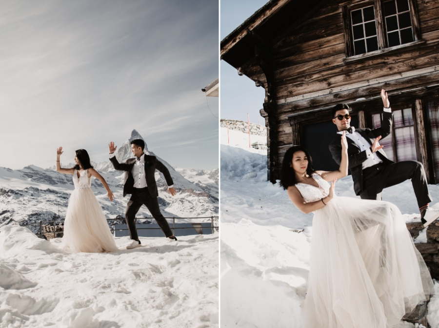 Pre-wedding on the idyllic snowy mountain, Zermatt, Matterhorn by Tamara on OneThreeOneFour 10