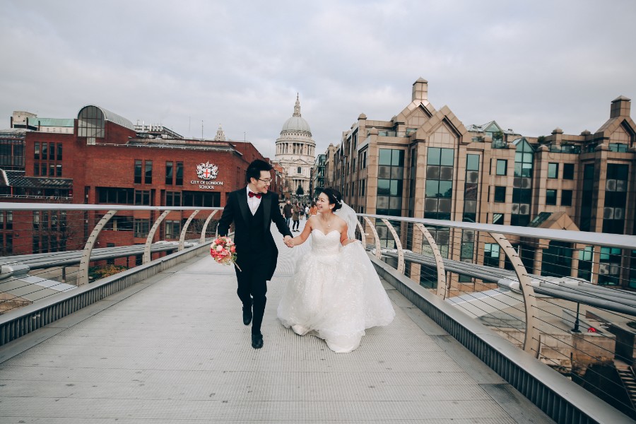London Pre-Wedding Photoshoot At Tower Bridge, Millennium Bridge, St. Paul Cathedral & Abandoned Church  by Dom on OneThreeOneFour 4