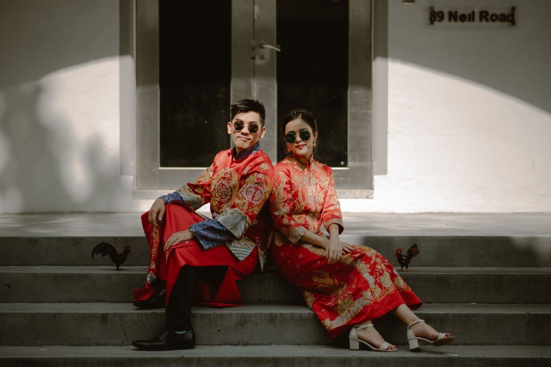 M&C: Singapore Outdoor Pre-wedding in traditional wedding outfit by Samantha on OneThreeOneFour 17