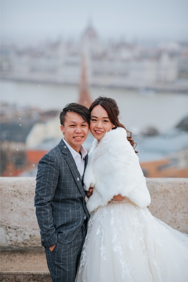 A&A: Budapest Winter Pre-wedding Photoshoot at Fisherman’s Bastion and Széchenyi Chain Bridge by Drew on OneThreeOneFour 1
