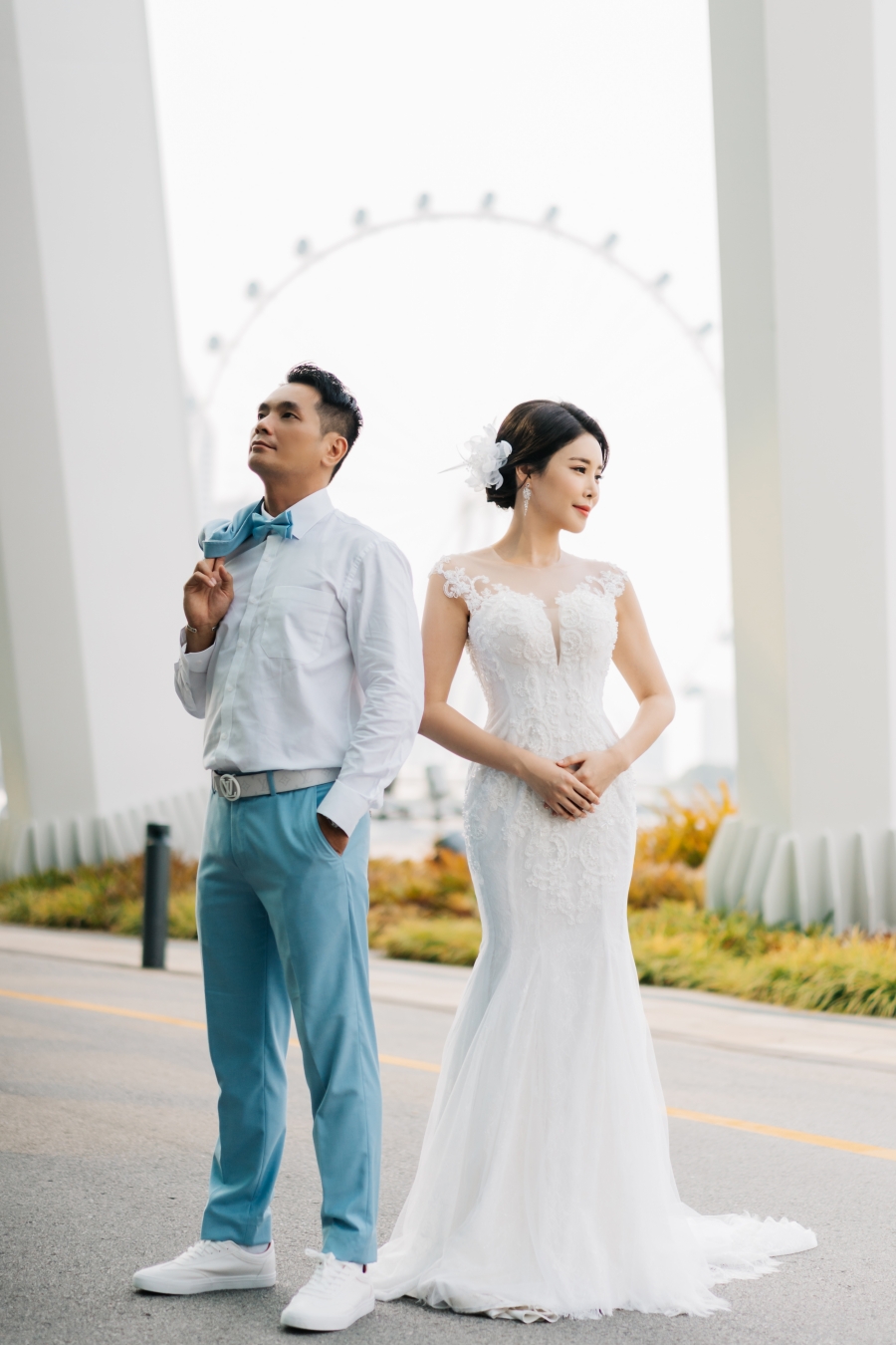 Singapore Pre-Wedding Photoshoot At Cloud Forest, Fort Canning Spiral Staircase And Marina Bay For Korean Couple  by Michael  on OneThreeOneFour 5