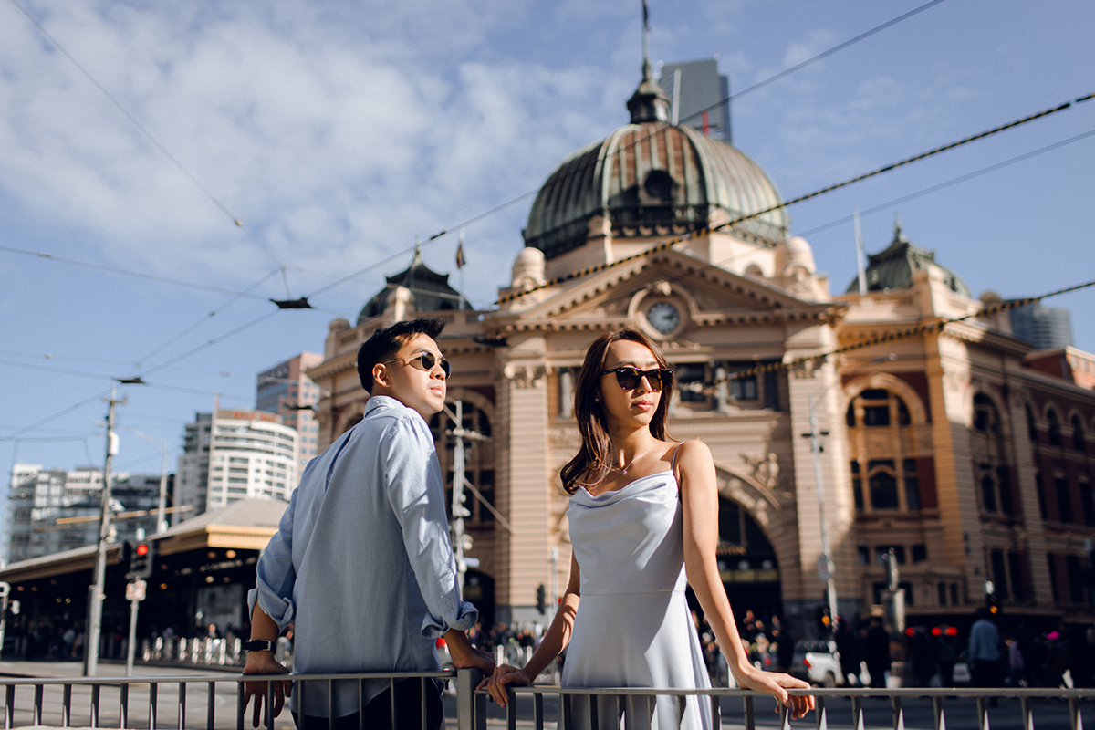 Melbourne Pre-wedding Photoshoot at St Patrick's Cathedral, Flinders Street Railway Station & Carlton Gardens by Freddie on OneThreeOneFour 8