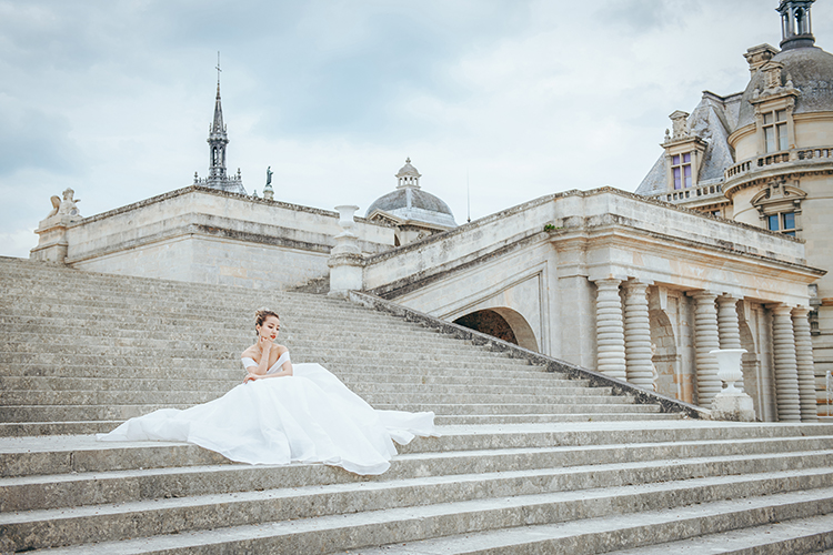 paris Château de Chantilly wedding photoshoot