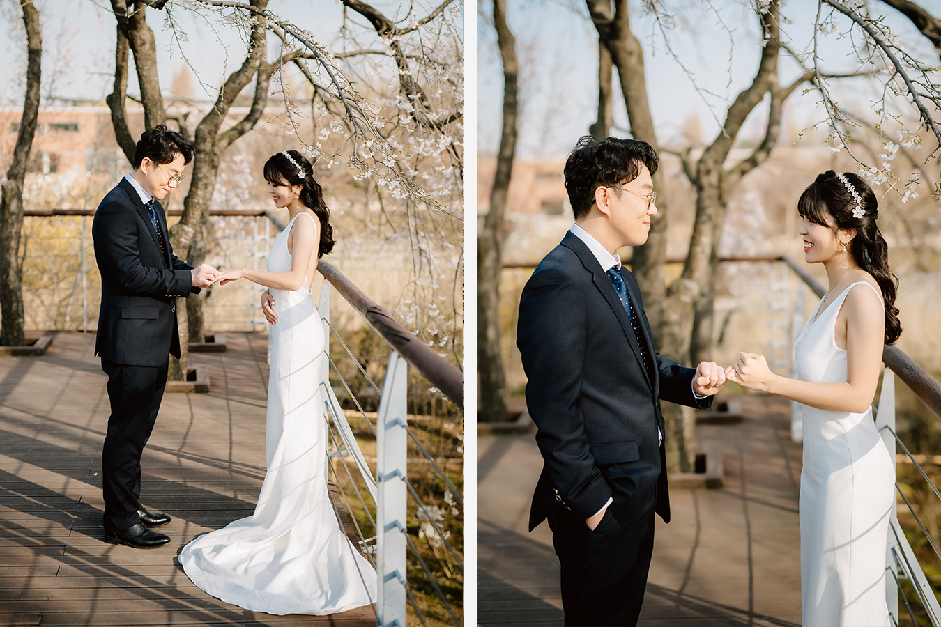 Cute Korea Pre-Wedding Photoshoot Under the Cherry Blossoms Trees by Jungyeol on OneThreeOneFour 9