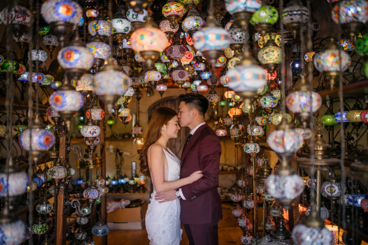 Cappadocia Pre-Wedding Photoshoot Hot Air Balloons Vintage Car Carpet Shop Mountains by Aric on OneThreeOneFour 7