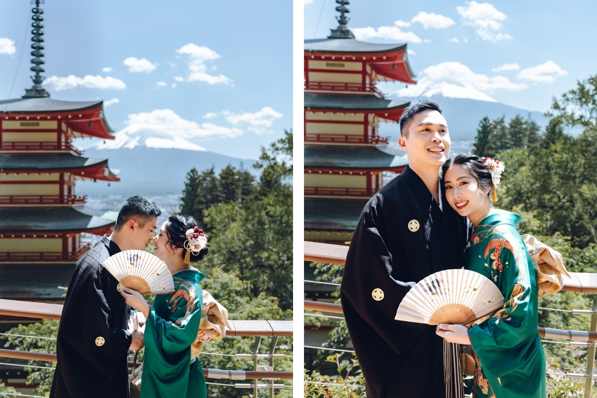 Tokyo Pre-Wedding Photoshoot with Chureito Pagoda, Lake Kawaguchiko, and Shinjuku by Dahe on OneThreeOneFour 14