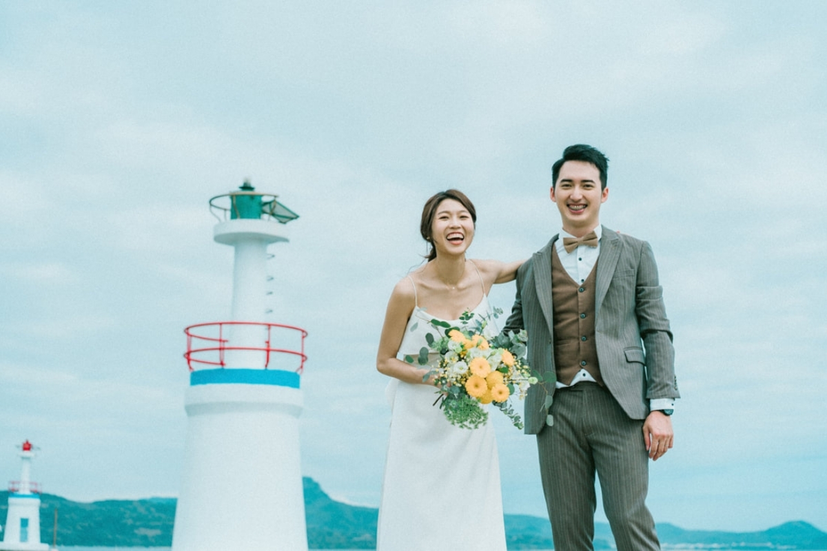 Taiwan Pre-Wedding Photoshoot Cafe Pier Lighthouse Countryside Street Beach by  on OneThreeOneFour 16