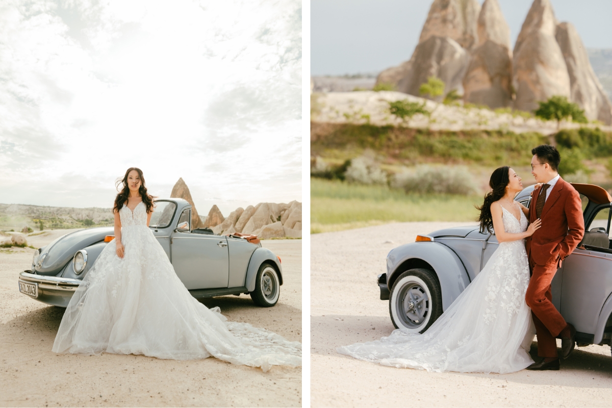 Cappadocia Pre-Wedding Photoshoot Hot Air Balloons Cave Hotel Roof Carpet Shop Slot Canyon Vintage Car by Aric on OneThreeOneFour 14