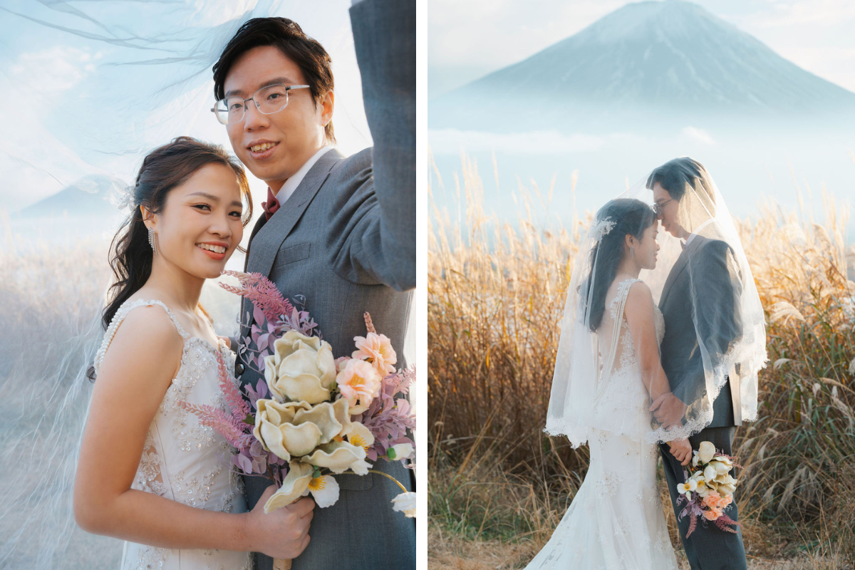 Singaporean Couple's Kimono & Prewedding Photoshoot In Tokyo - Chureito Pagoda, Shiba Park And Lake Kawaguchiko by Cui Cui on OneThreeOneFour 17