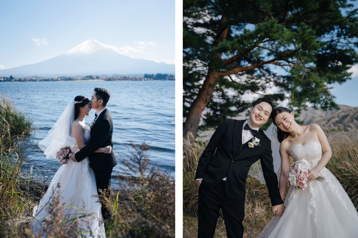 Tokyo Pre-Wedding Photoshoot with Chureito Pagoda, Lake Kawaguchiko, and Lake Yamanaka by Dahe on OneThreeOneFour 16