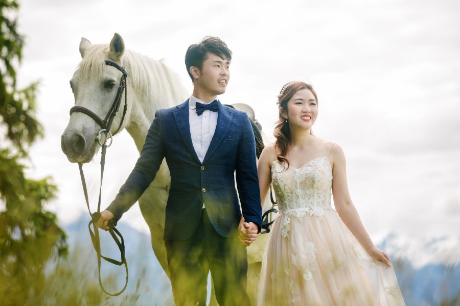 SH&J: Romantic fairytale pre-wedding in New Zealand with horse and at Lake Pukaki and Lake Tekapo by Fei on OneThreeOneFour 1