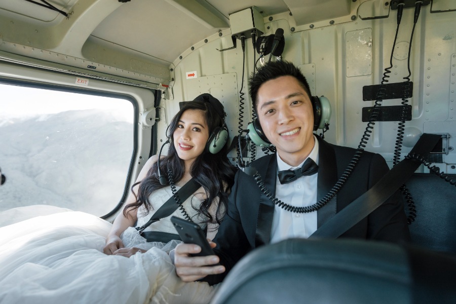 Romantic helicopter outdoor prewedding photoshoot in New Zealand by Fei on OneThreeOneFour 21