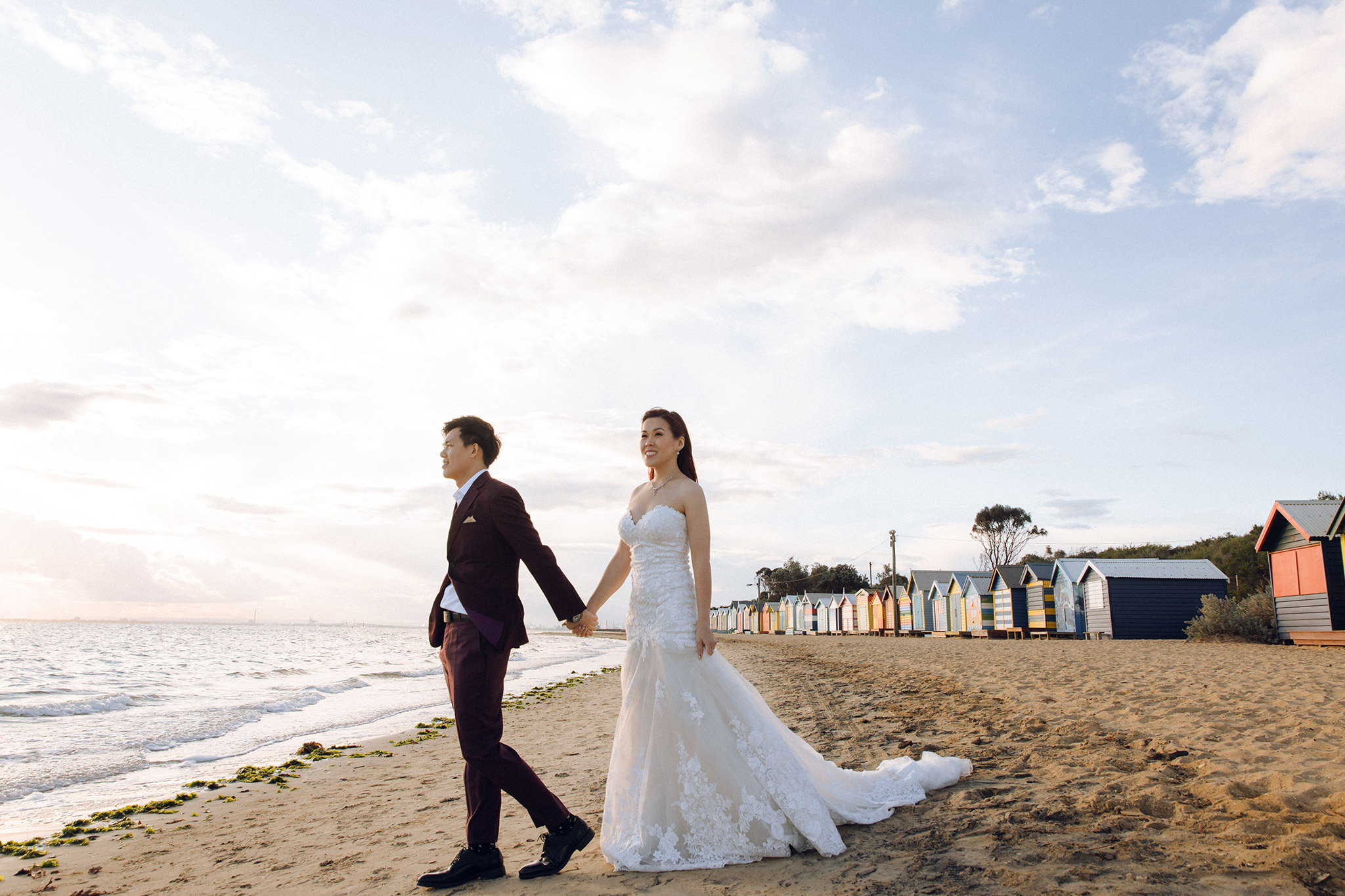 Melbourne Pre-Wedding Photoshoot at Alpaca Farm, Fitzroy Gardens & Brighton Beach by Freddie on OneThreeOneFour 25