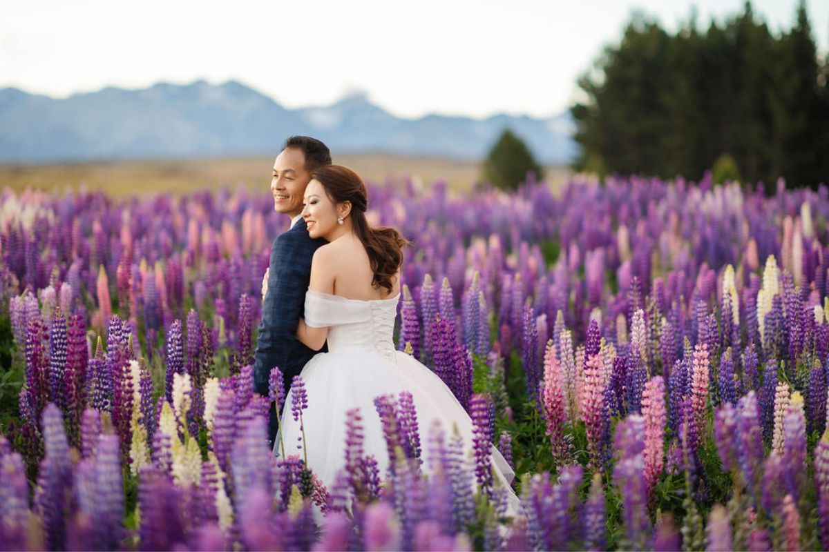 新西蘭婚纱拍攝 - 在科羅曼德峯、斯基珀斯峽谷和夏日羽扇豆的特卡波湖 by Fei on OneThreeOneFour 25