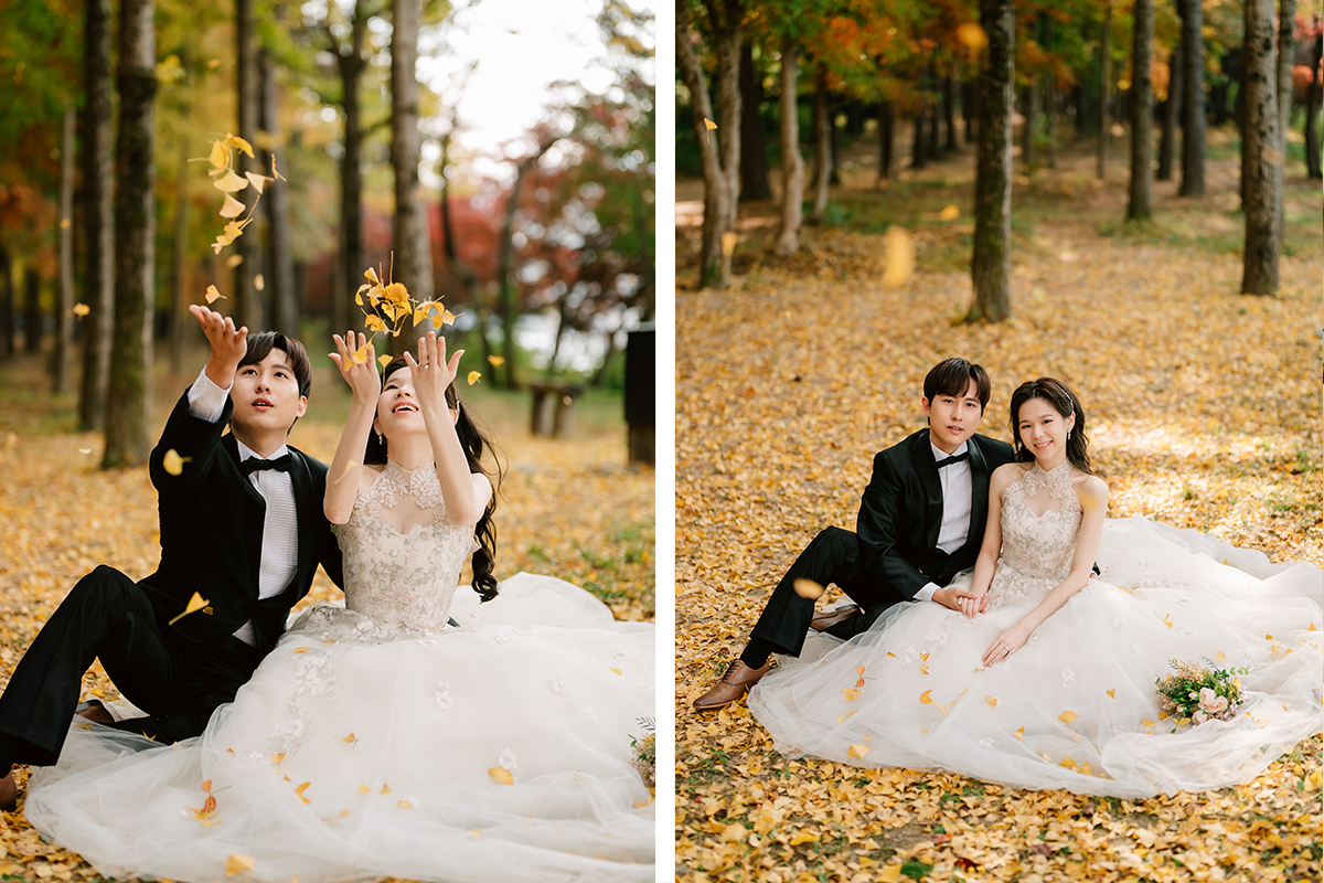 Korea Nami Island Romantic Autumn Pre-Wedding Photoshoot by Jungyeol on OneThreeOneFour 7