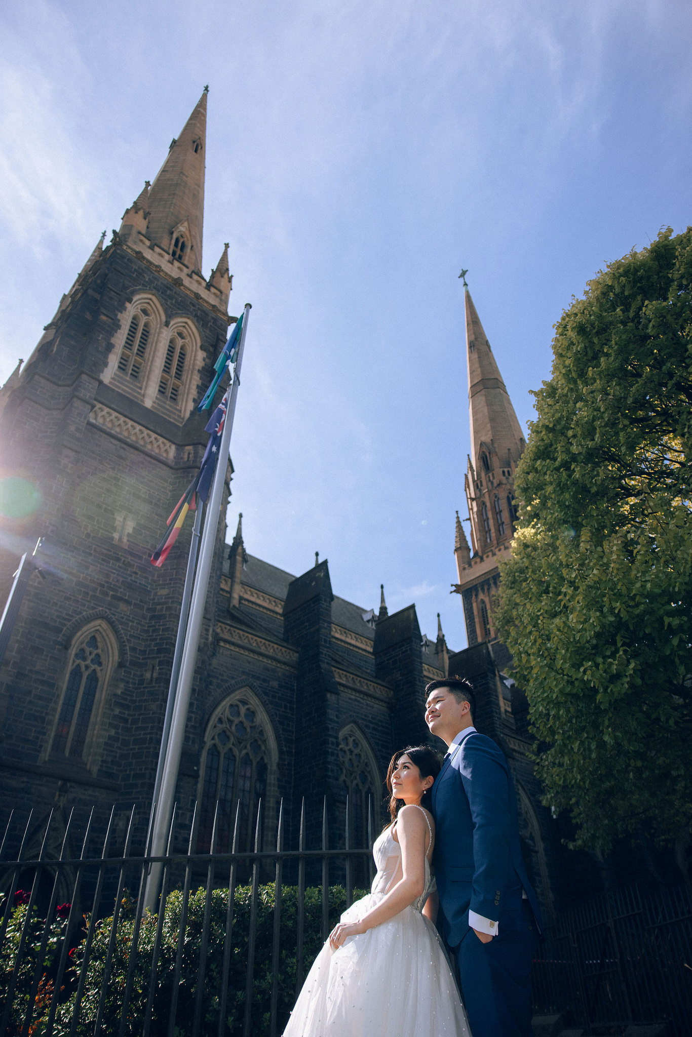 Melbourne Pre-Wedding Photoshoot | Mont Du Soleil, St Patrick Cathedral, The Parliament House & Prince Bridge at St Patrick Cathedral pre-wedding photo