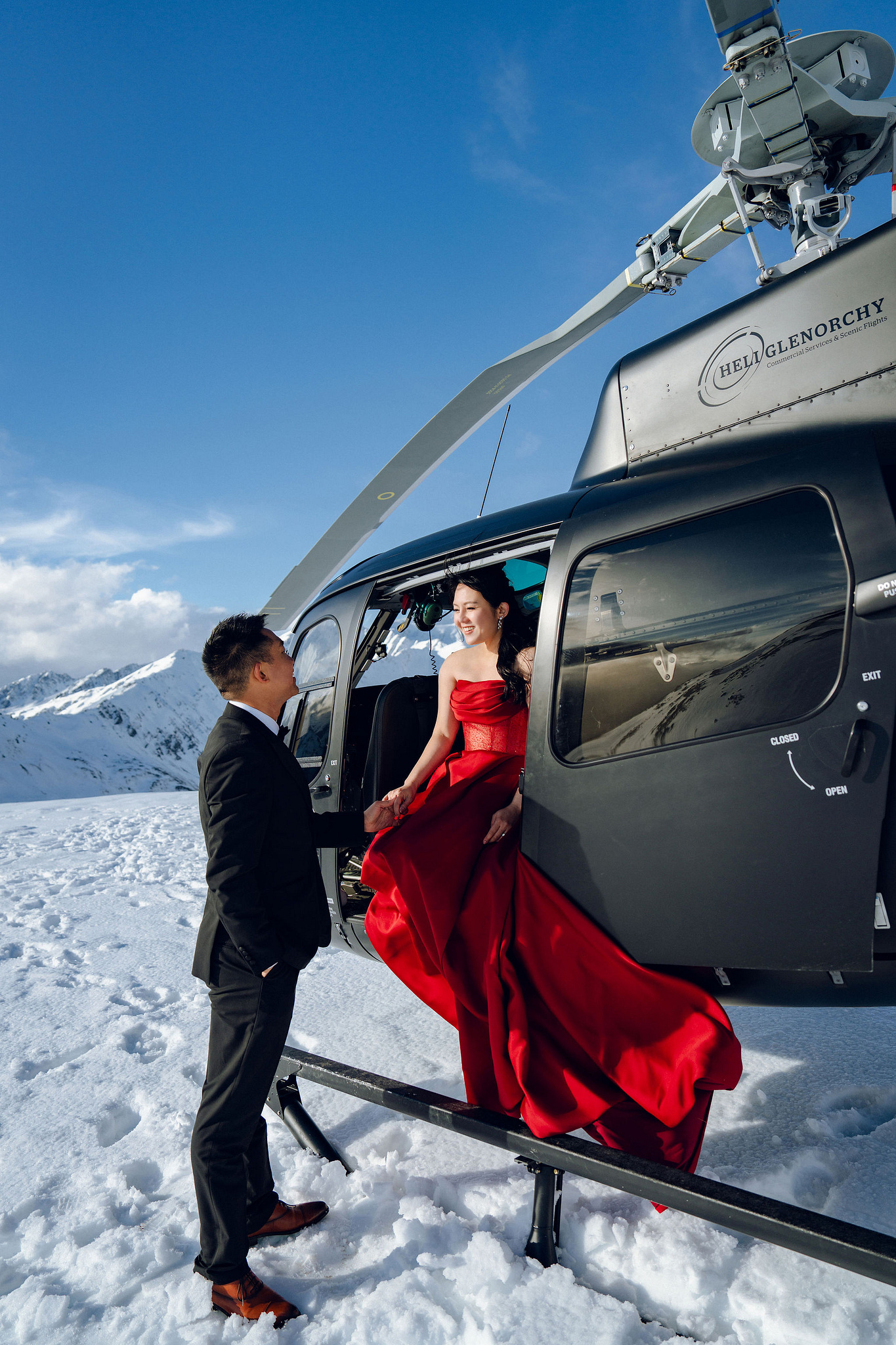 New Zealand Pre-Wedding Photoshoot | Lake Tekapo, Mount Cook, Tasman Glacier & Lake Wakatipu at Mount Invincible pre-wedding photo