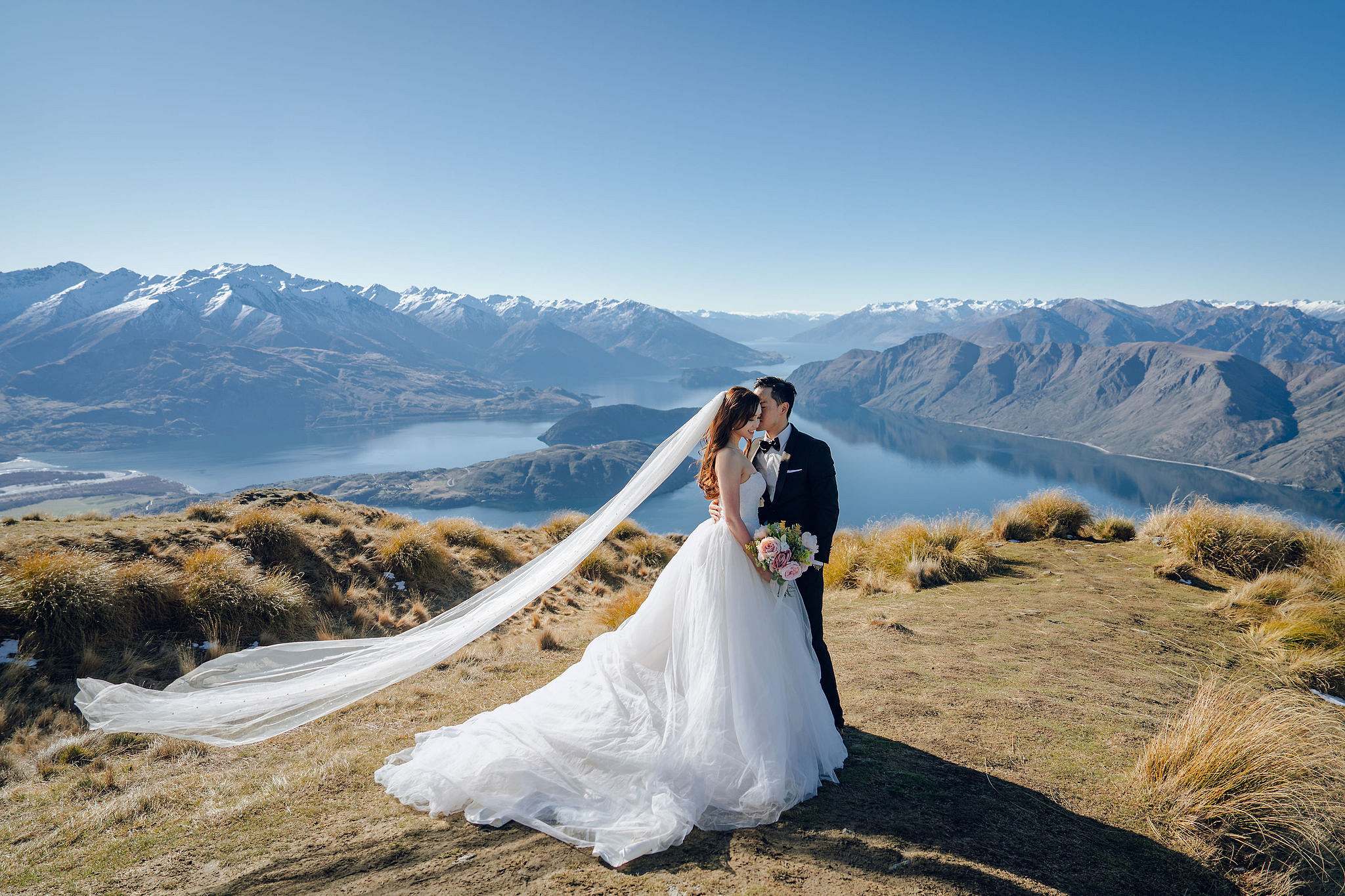 New Zealand Pre-Wedding Photoshoot | Coromandel Peak, Lake Wakatipu & Queenstown, Skippers Canyon, Lake Tekapo, Mount Cook National Park & Glacier at Coromandel Peak pre-wedding photo