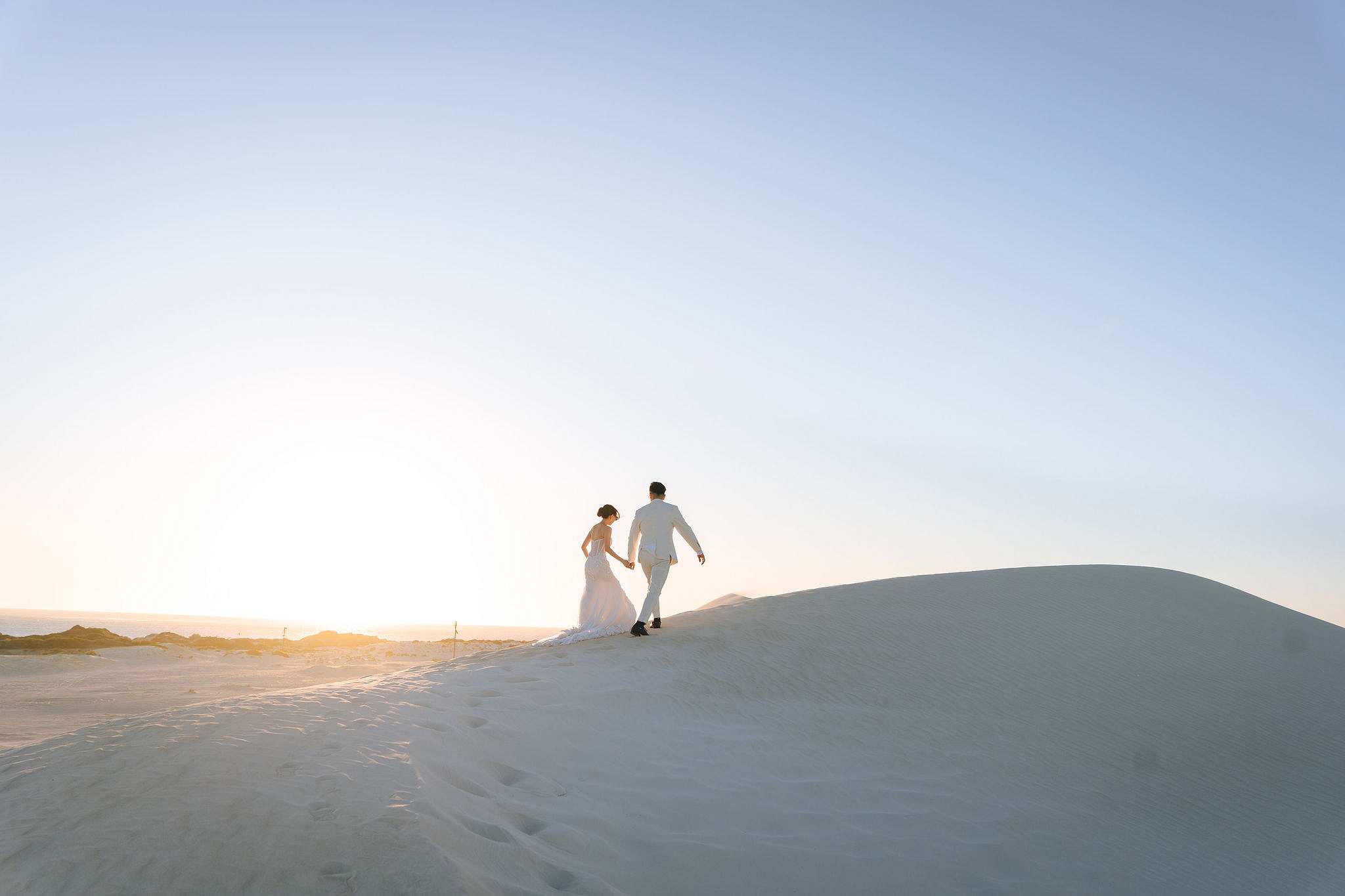 Perth Pre-Wedding Photoshoot | Lancelin, State Buildings & UWA at Lancelin Sand Dunes pre-wedding photo