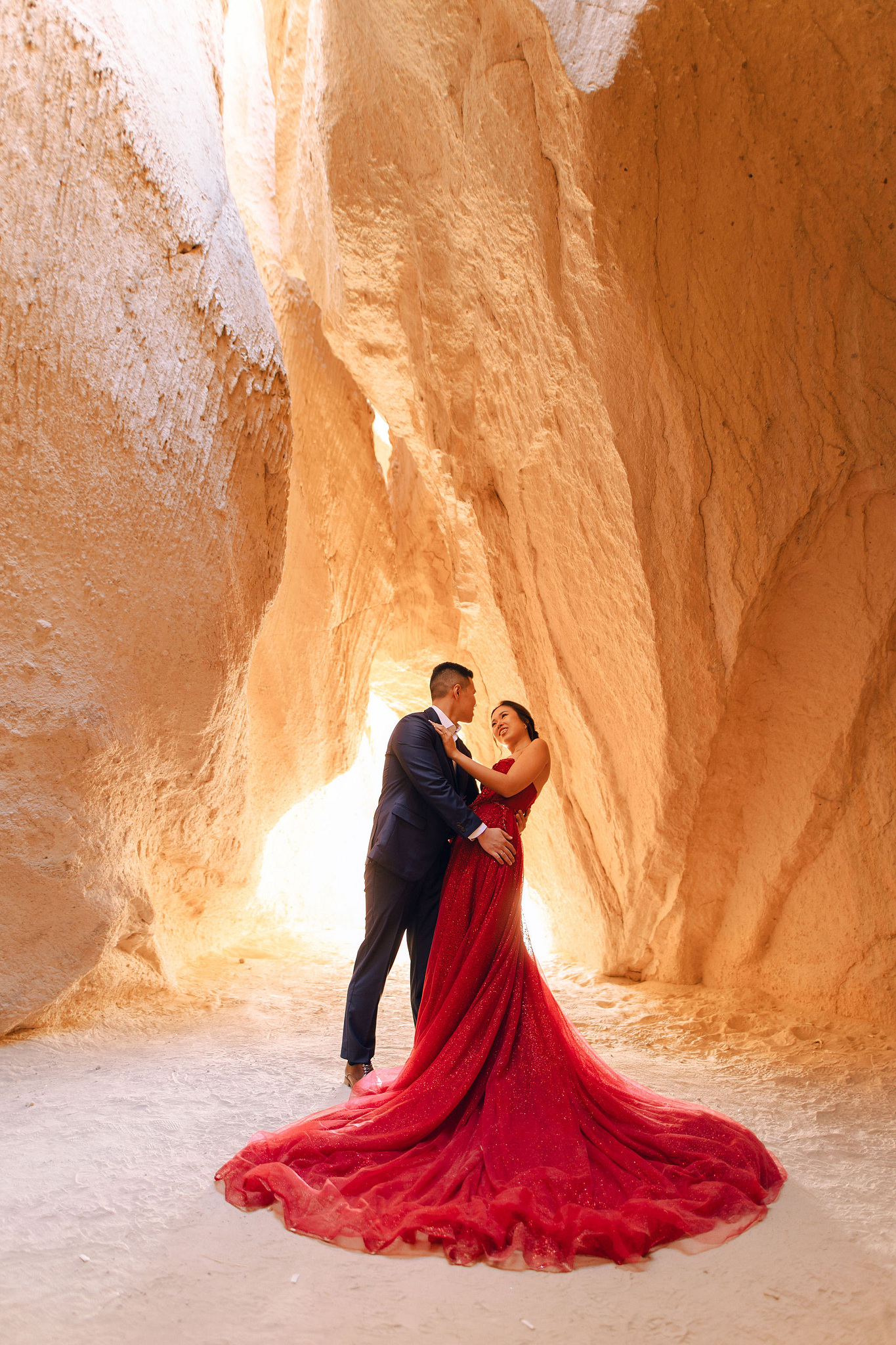 Cappadocia Pre-Wedding Photoshoot | Love Valley, Canyon, Lunar Cappadocian Hotel & Lake Tuz at Canyon pre-wedding photo