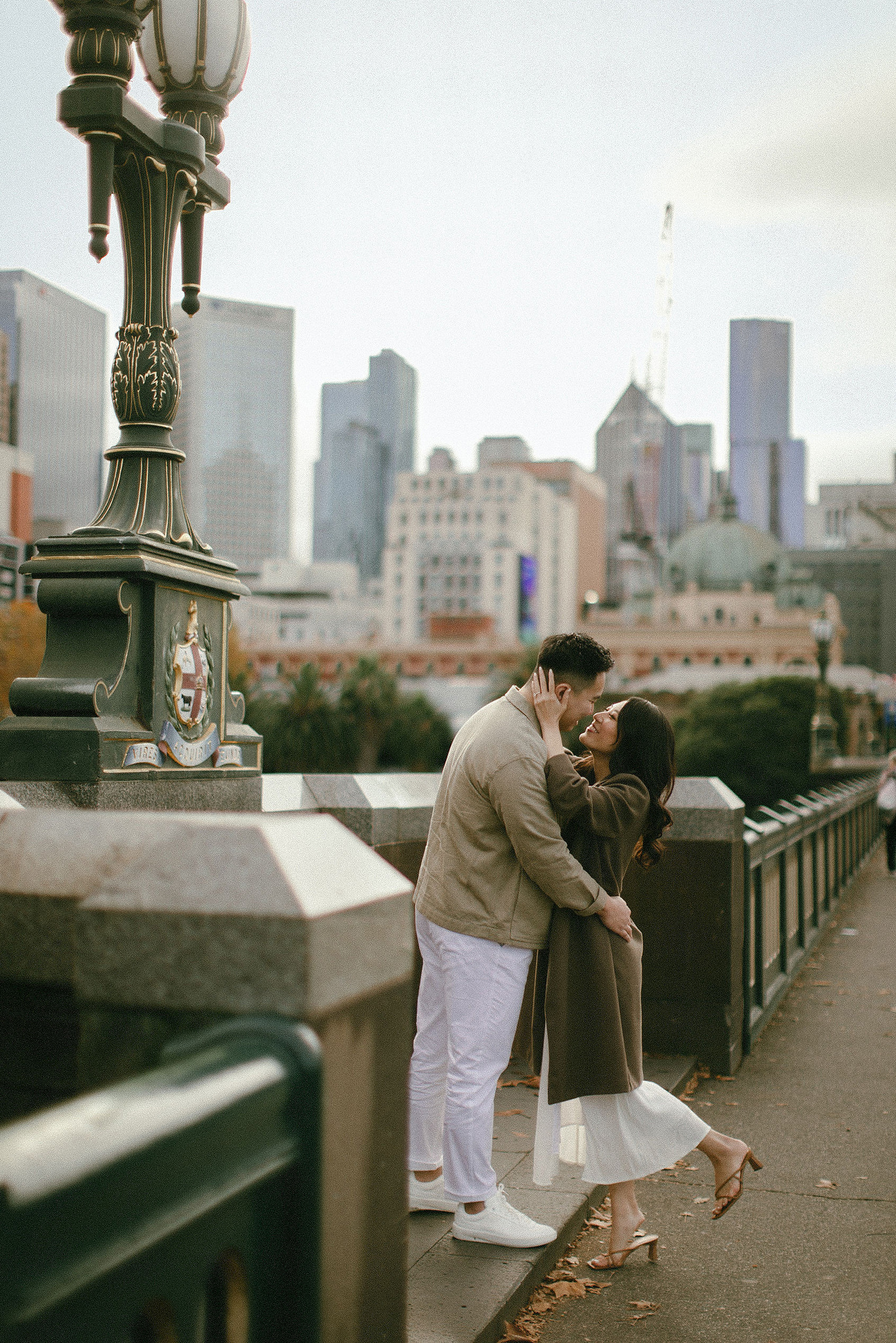 Melbourne Pre-Wedding Photoshoot | Parliament House, Fitzroy Gardens, Melbourne Streets & Half Moon Bay at Melbourne Streets pre-wedding photo