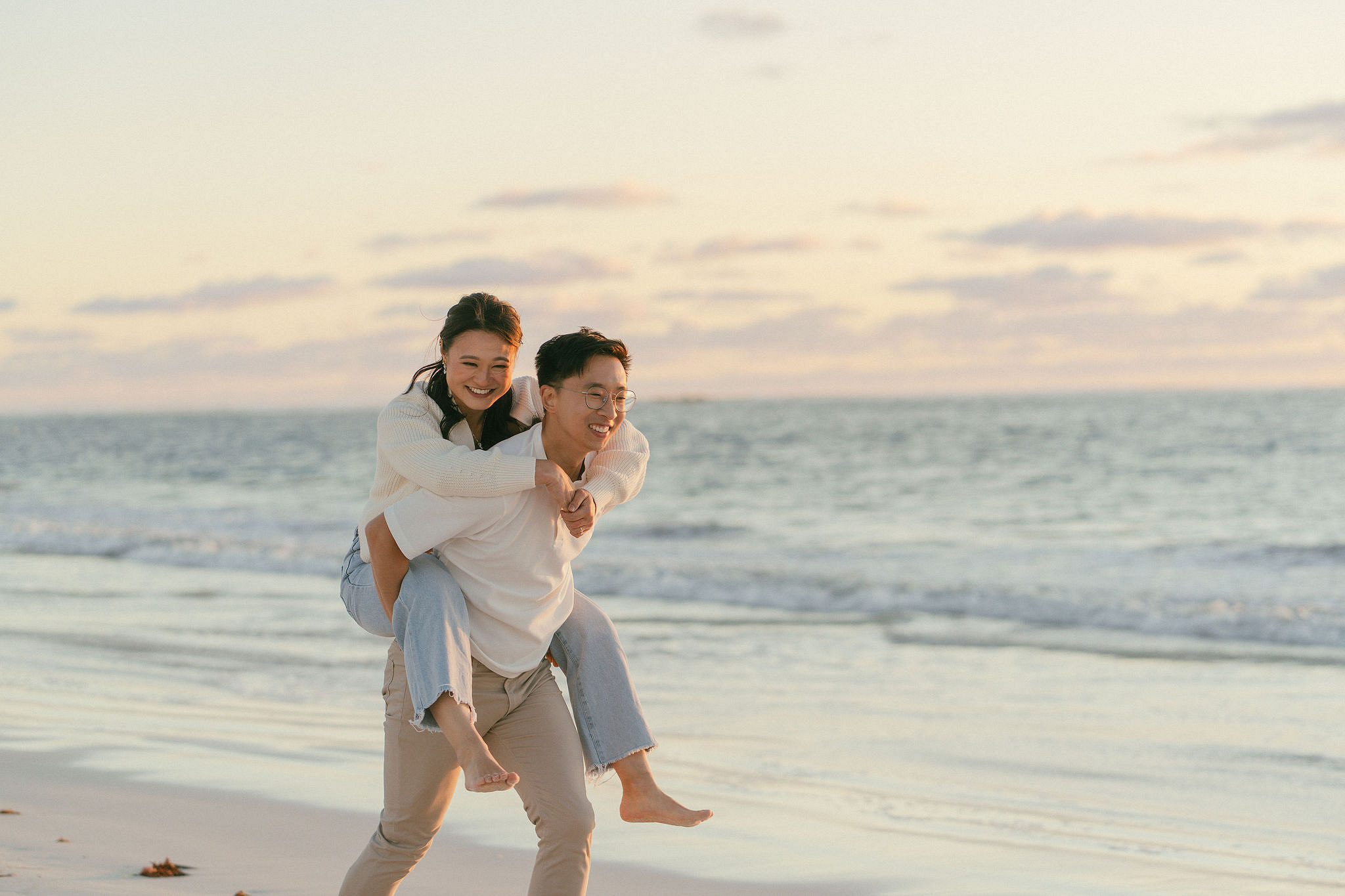 Perth Pre-Wedding Photoshoot | Wanneroo Pines, Yanchep National Park, Lancelin & Lancelin Beach at Lancelin Beach pre-wedding photo