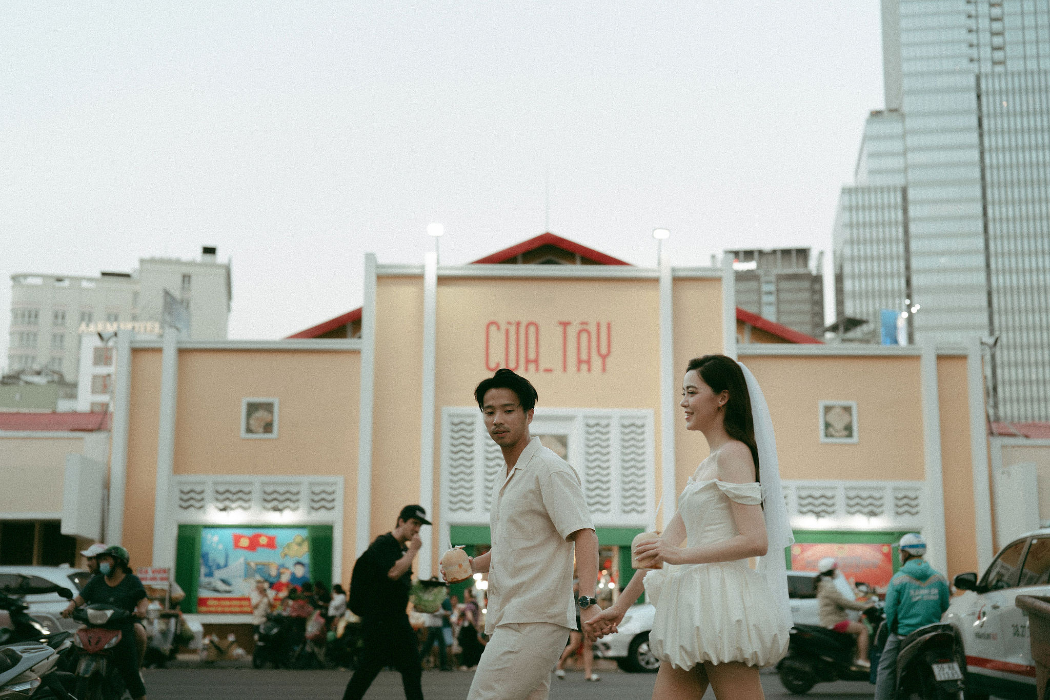 Ho Chi Minh Vietnam Pre-Wedding Photoshoot | European Film Studio, Market Streets & Saigon Bridge at Local Market pre-wedding photo