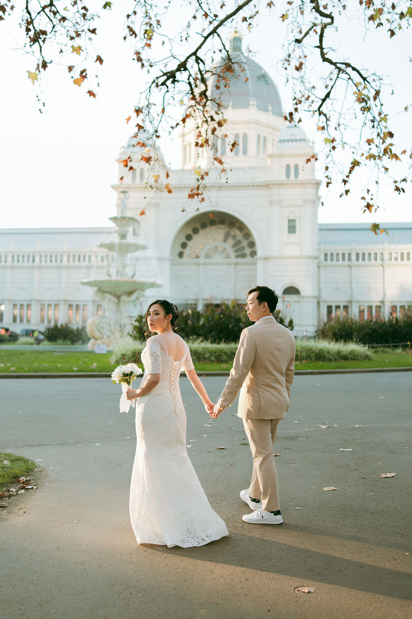 Melbourne Pre-Wedding Photoshoot | Gum Gully Farm, Studley Park & Carlton Gardens at Carlton Gardens pre-wedding photo