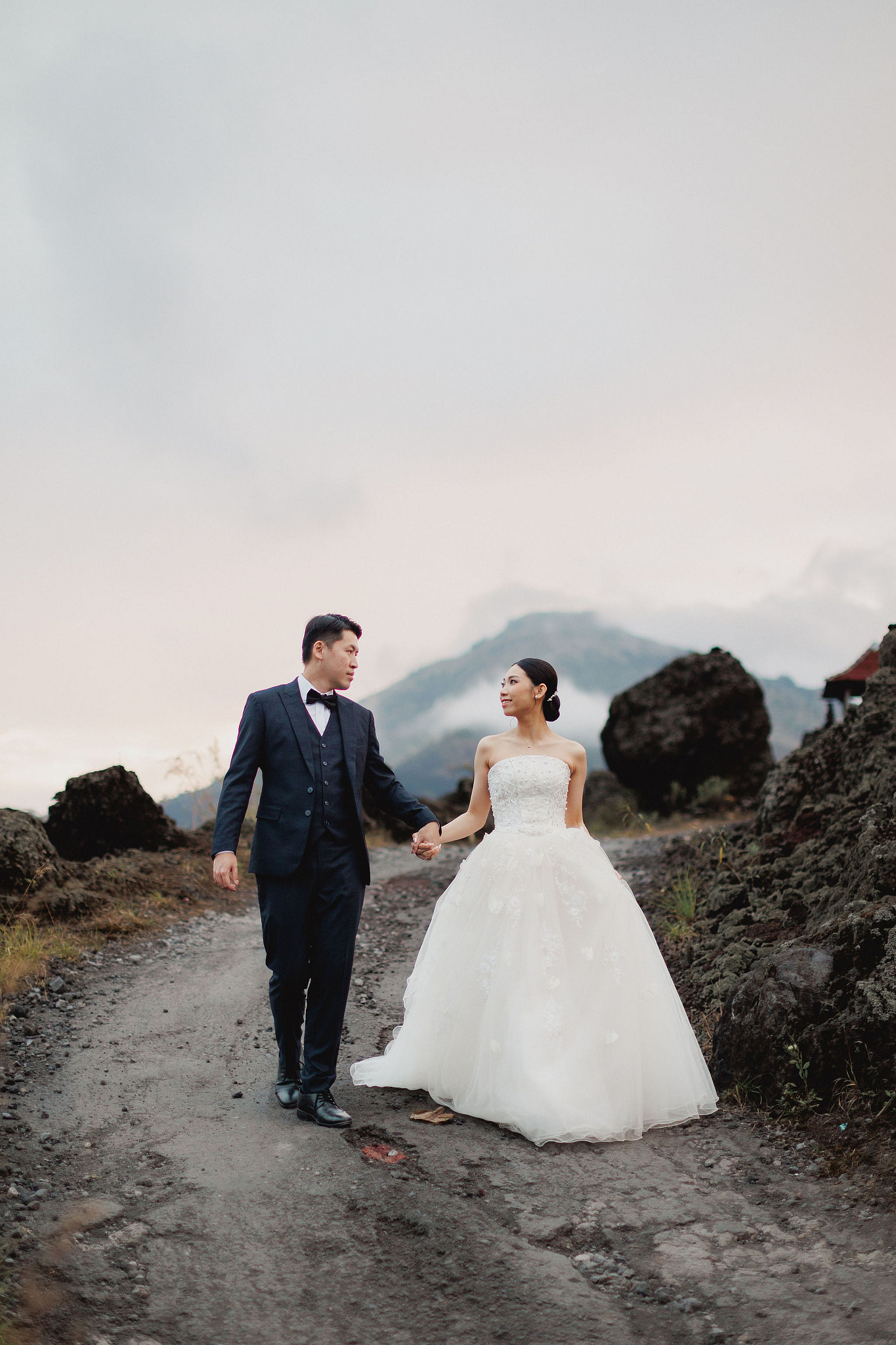 Bali Pre-Wedding Photoshoot | Mt. Batur Lava Fields, Blangsinga Waterfall & Balangan Beach at Mt. Batur Lava Fields pre-wedding photo