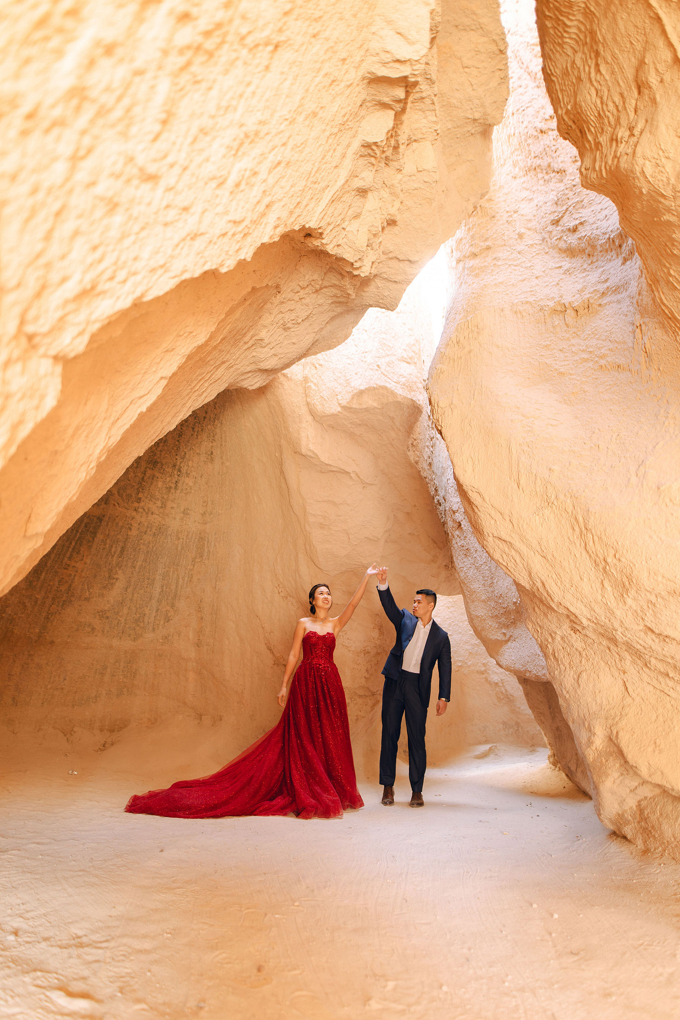 Cappadocia Pre-Wedding Photoshoot | Love Valley, Canyon, Lunar Cappadocian Hotel & Lake Tuz at Canyon pre-wedding photo