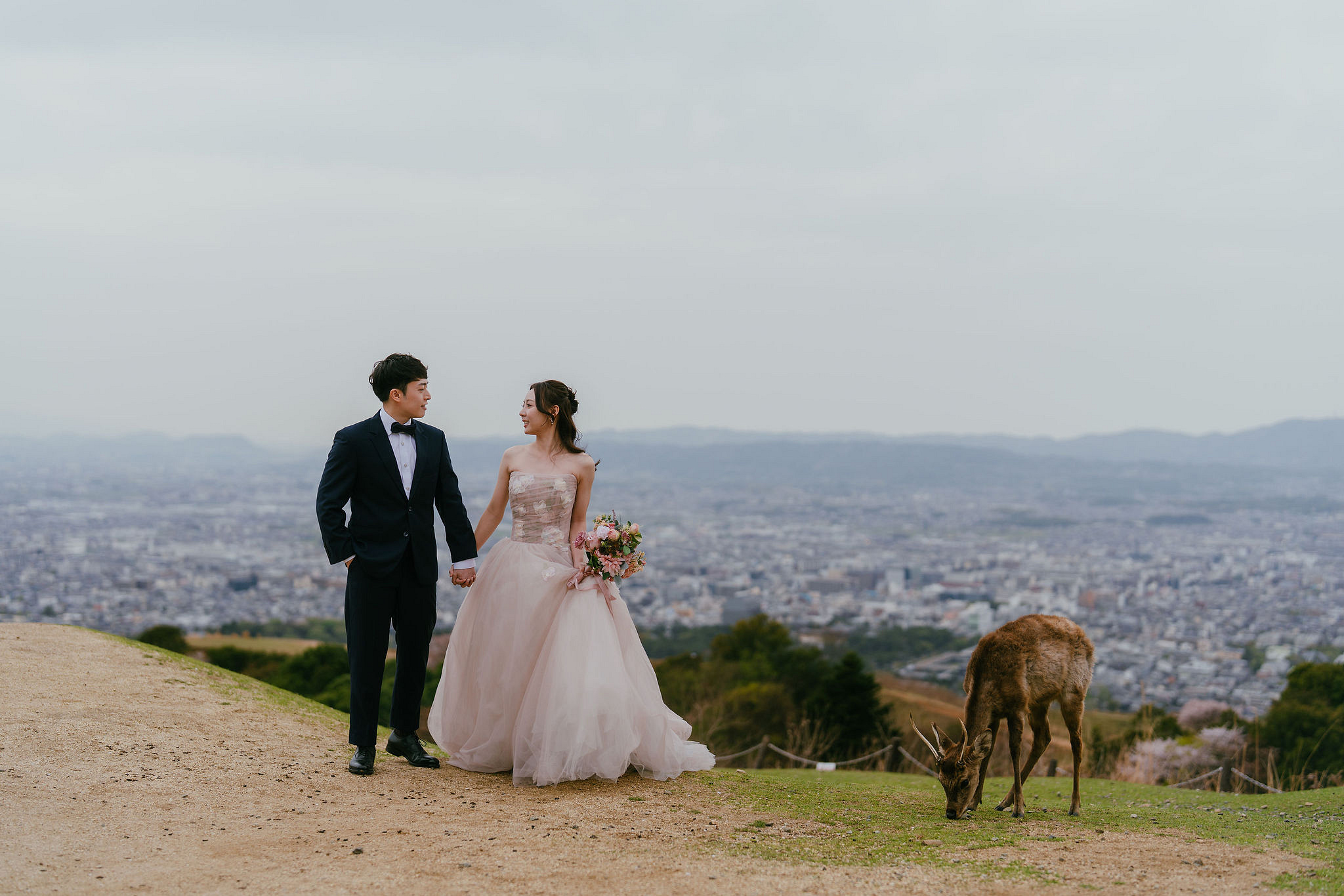 Kyoto Pre-Wedding Photoshoot | Fushimi Inari, Nara Deer Park & Mt. Wakakusa at Mt. Wakakusa pre-wedding photo