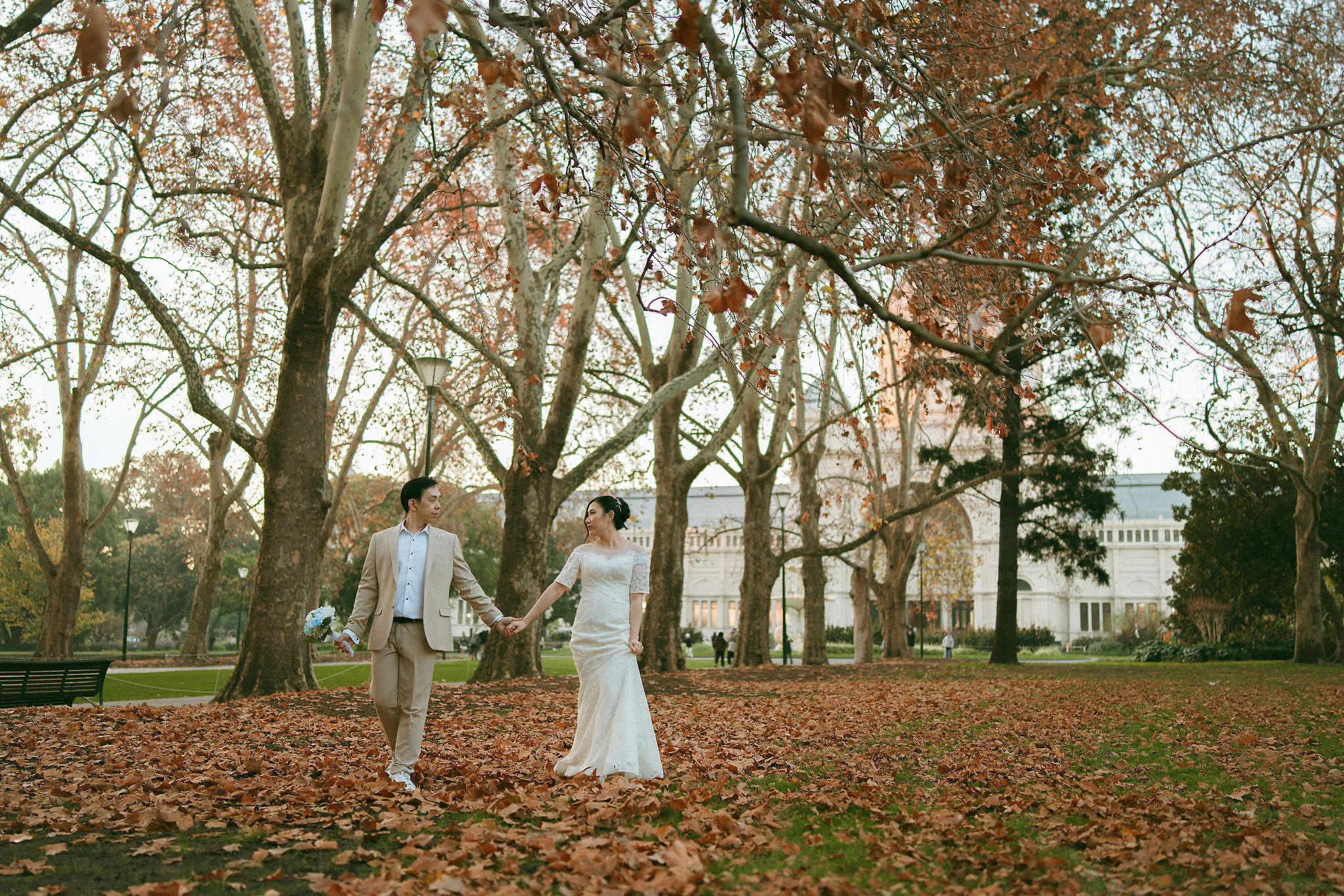 Melbourne Pre-Wedding Photoshoot | Gum Gully Farm, Studley Park & Carlton Gardens at Carlton Gardens pre-wedding photo