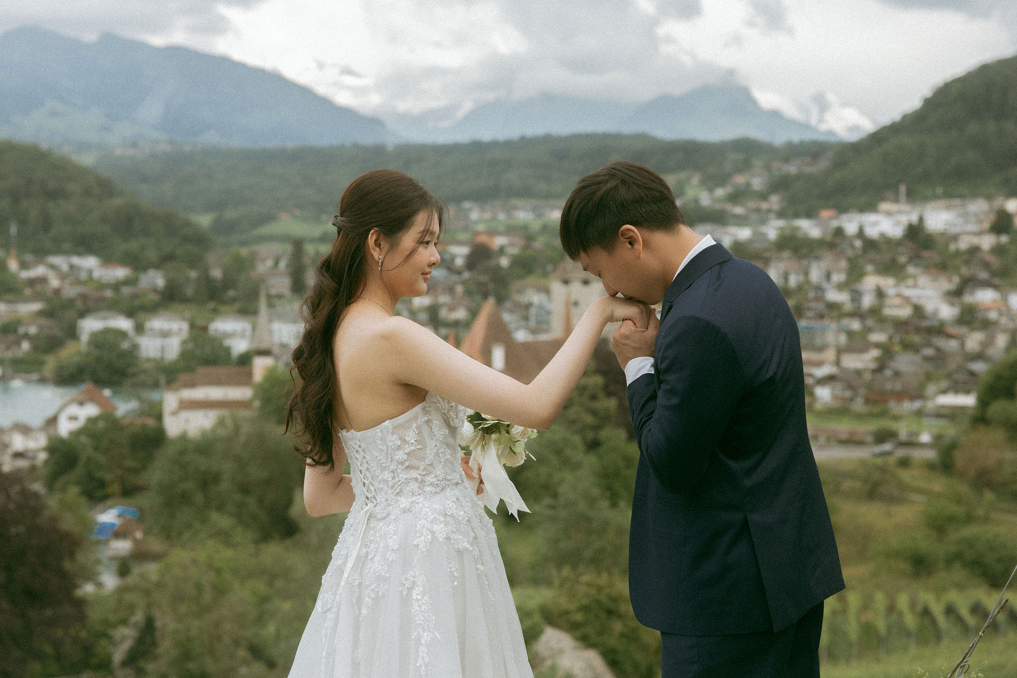 Switzerland Pre-Wedding Photoshoot | Spiez at Spiez pre-wedding photo