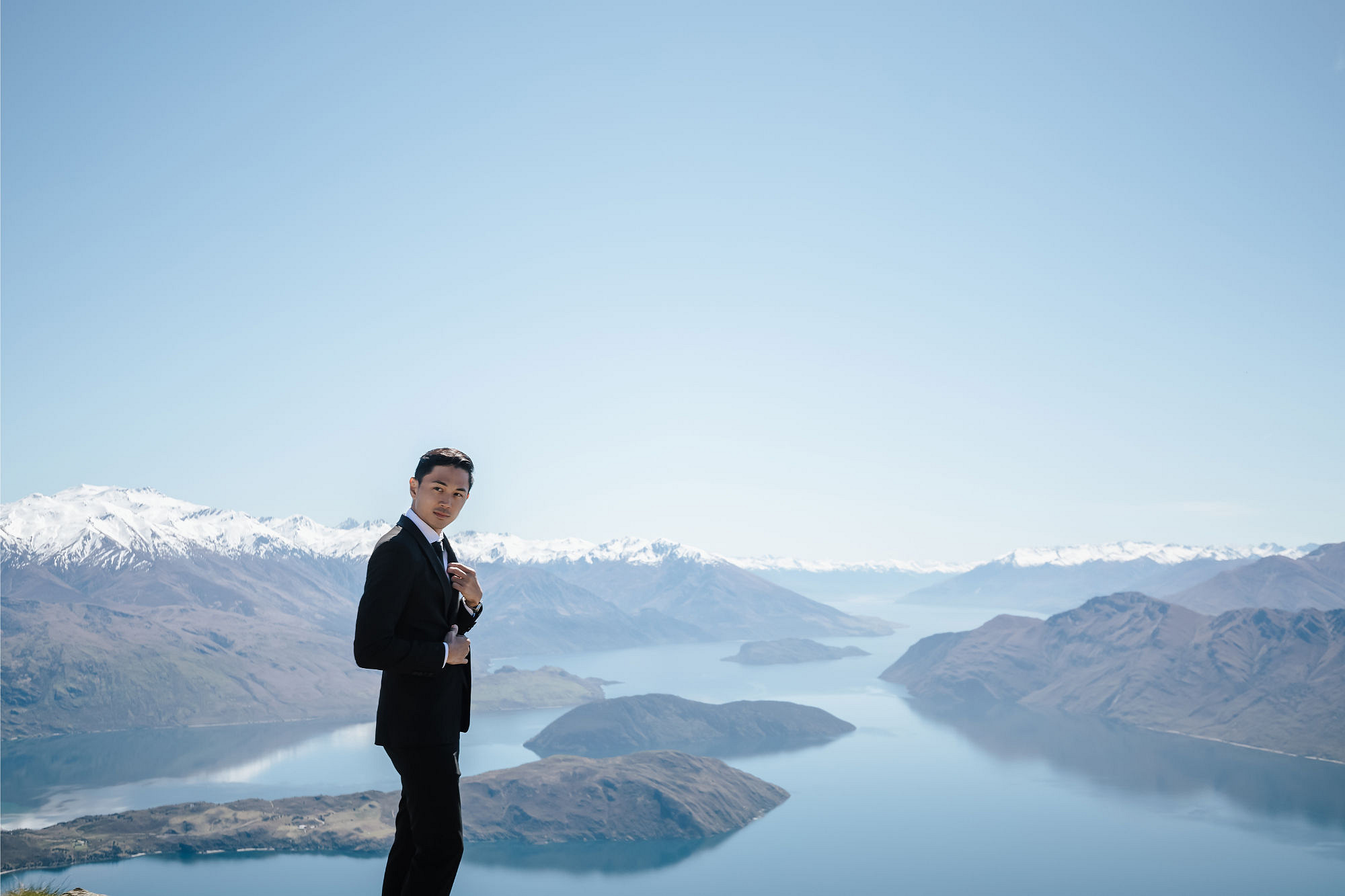 Kryz Uy And Slater Pre Wedding Photoshoot At Roy's Peak, Alpaca Farm And Arrowtown at Coromandel Peak pre-wedding photo