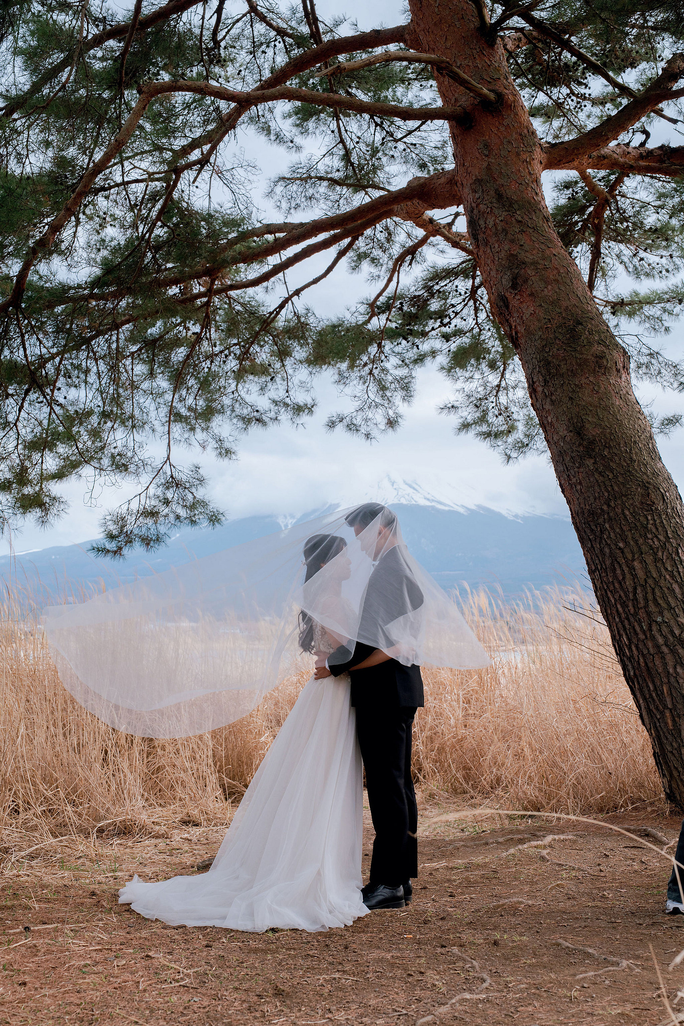 Tokyo & Mt Fuji Pre-Wedding Photoshoot | Senso-Ji Temple, Tokyo Park & Lake Kawaguchiko at Lake Kawaguchiko pre-wedding photo