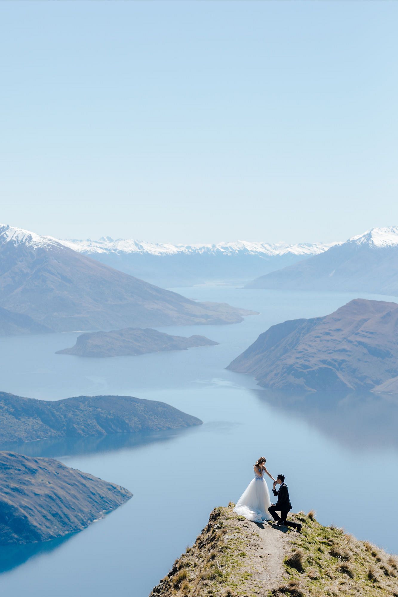 Kryz Uy And Slater Pre Wedding Photoshoot At Roy's Peak, Alpaca Farm And Arrowtown at Coromandel Peak pre-wedding photo