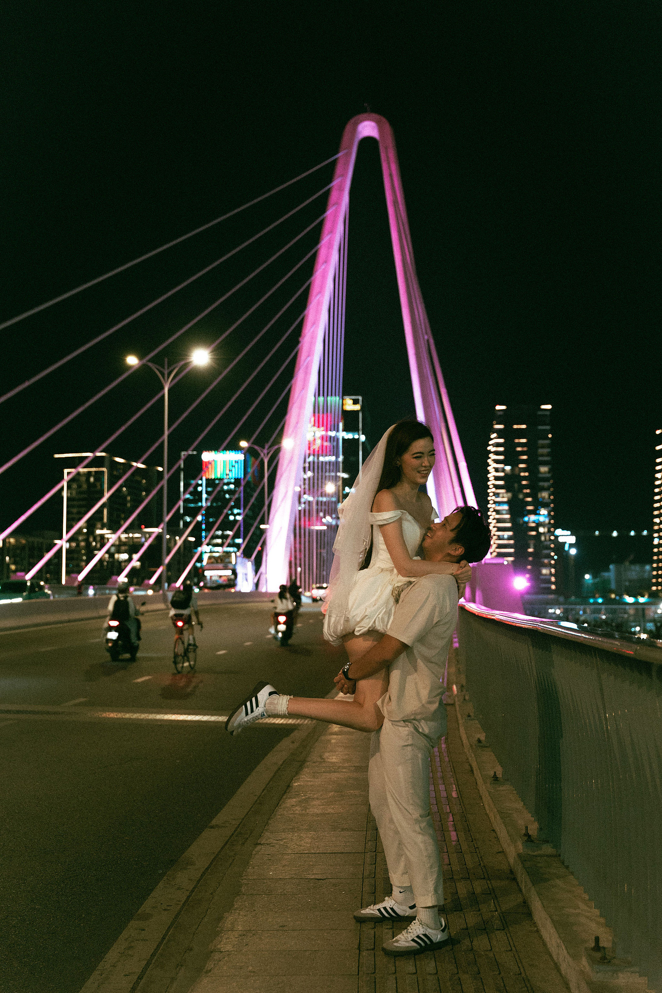 Ho Chi Minh Vietnam Pre-Wedding Photoshoot | European Film Studio, Market Streets & Saigon Bridge at Saigon Bridge pre-wedding photo