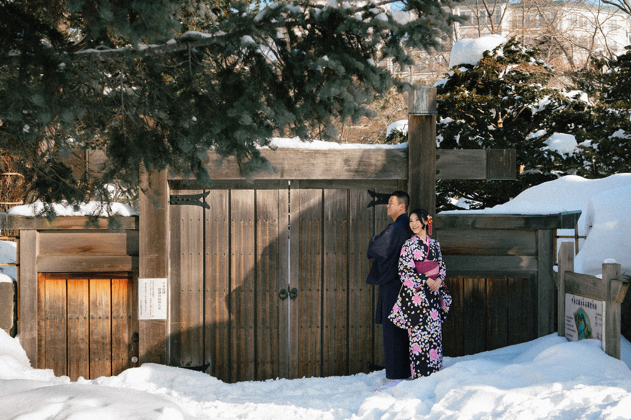 Hokkaido Pre-Wedding Photoshoot with Iyahiko Shrine, Nakajima Park, Moerenuma Park & Otaru Canal at Yahiko Shrine pre-wedding photo